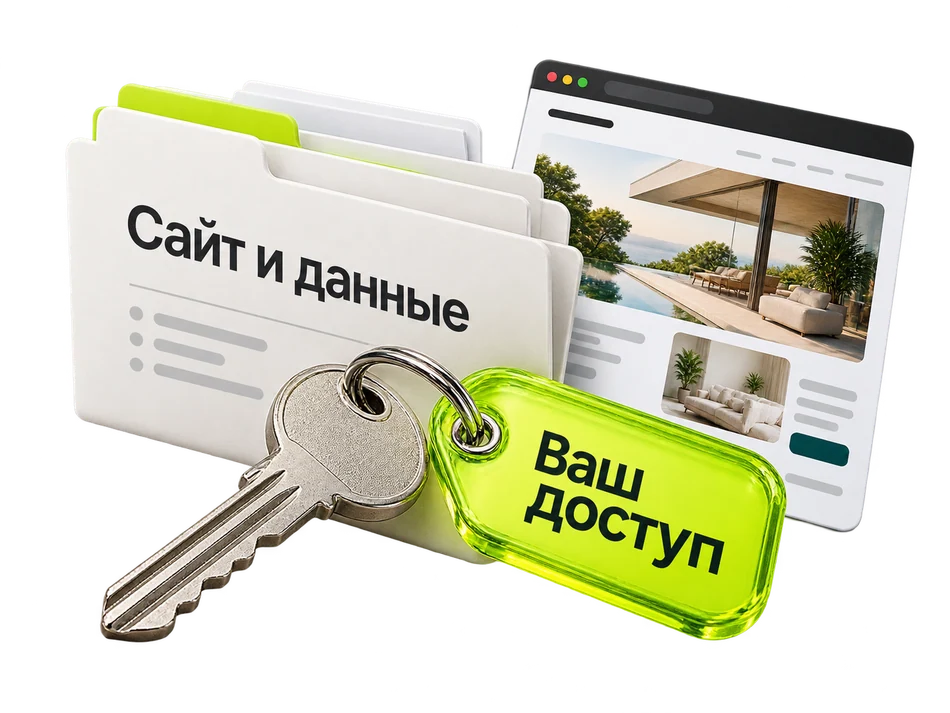 Ключ от сайта и данных принадлежит клиенту
